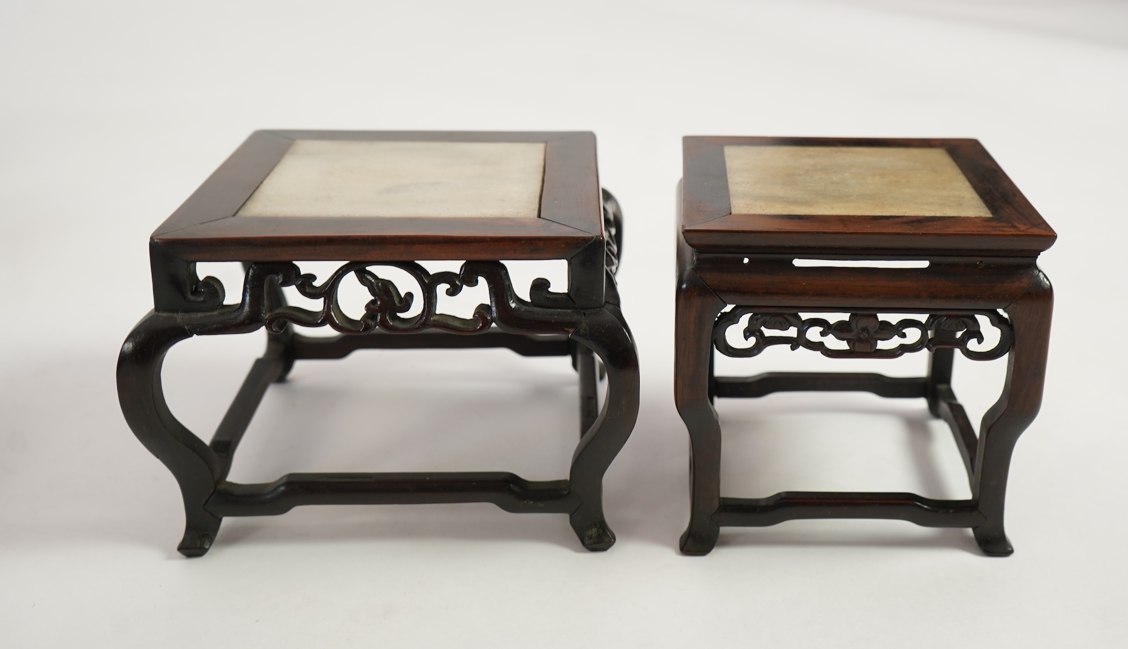 A group of sixteen Chinese hardwood stands together with a Japanese stand, 19th/20th century